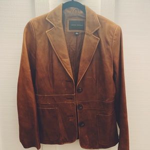Unisex Brown Leather Jacket